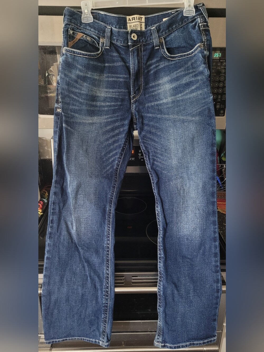 Ariat Relaxed Boot Cut M4 Men's Straight Jeans in Dark Blue 36x34